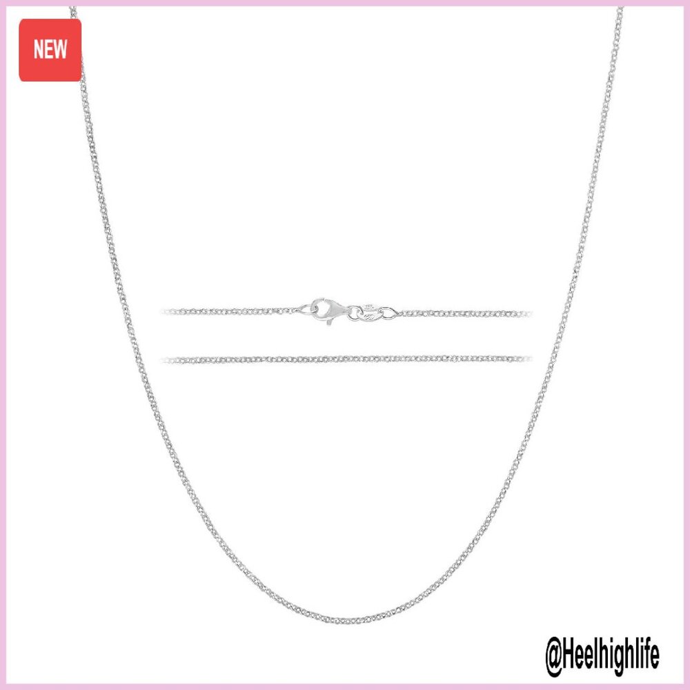 Sterling Silver Cable Chain Necklace 1.6mm Lobster Clasp 20 Inch